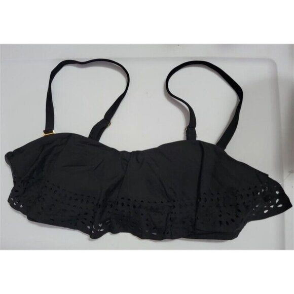 Soma Other - NWOT Soma 36C 34D Underwire Flutter Eyelet Bra Bikini Top Swimsuit Black 112257